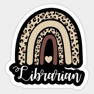 Librarian Rainbow Boho Leopard Library Book Lover Sticker